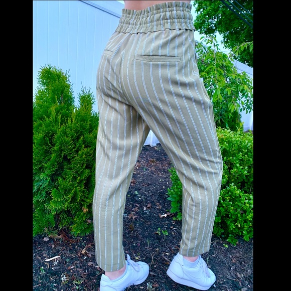 Light Green Striped Pants - Picture 2 of 3